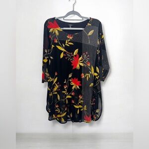Alfani Women’s Floral Pullover Blouse 3/4 Sleeves Plus Size 2X Tunic